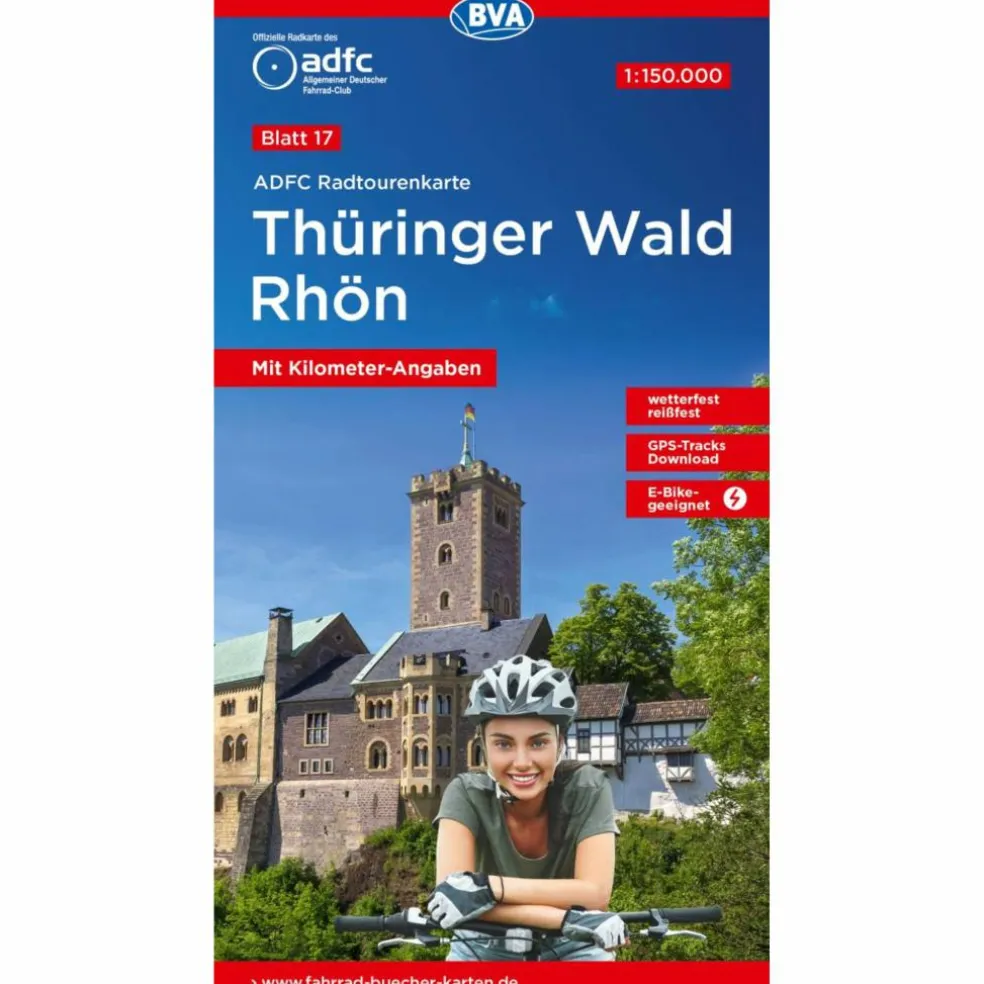ADFC-RADTOURENKARTE 17 THÜRINGER WALD RHÖN 1:150.000 - Fahrradkarte