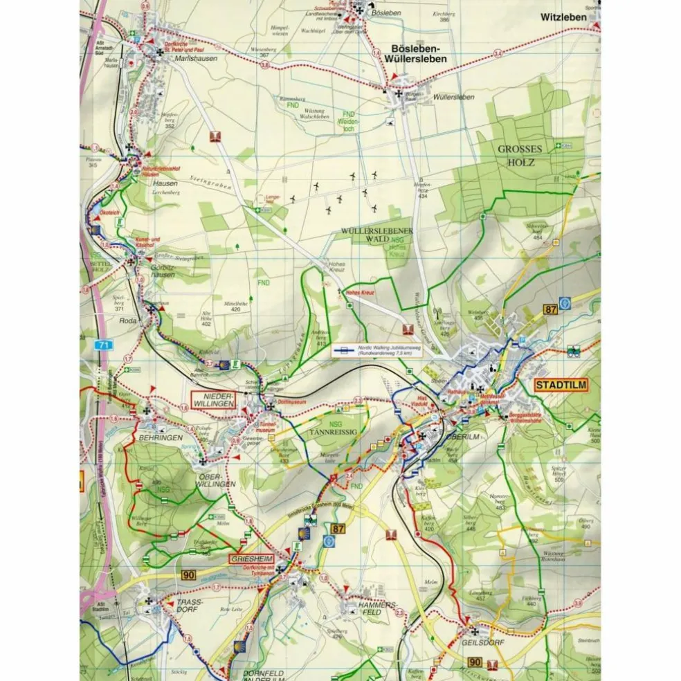 ARNSTADT, STADTILM UND UMGEBUNG 1 : 35 000 - Wanderkarte