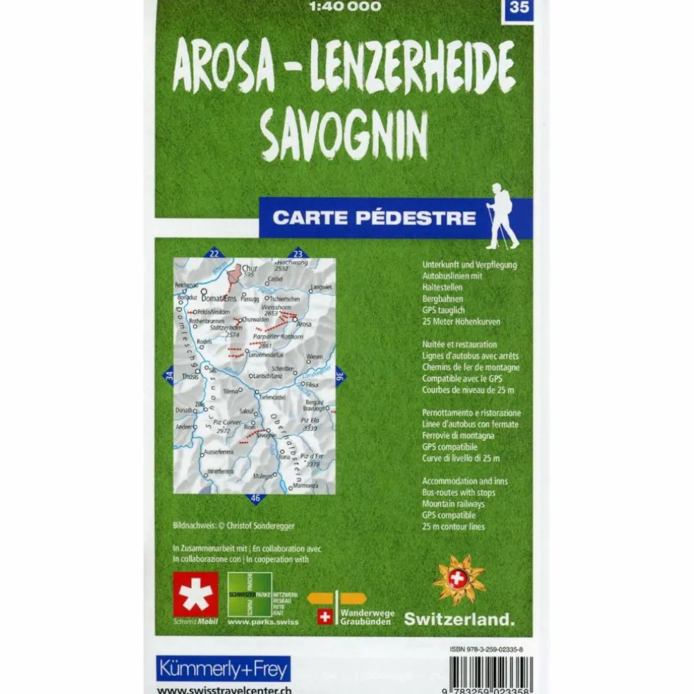 AROSA - LENZERHEIDE - SAVOGNIN 35 WANDERKARTE 1:40 000 MATT - Wanderkarte