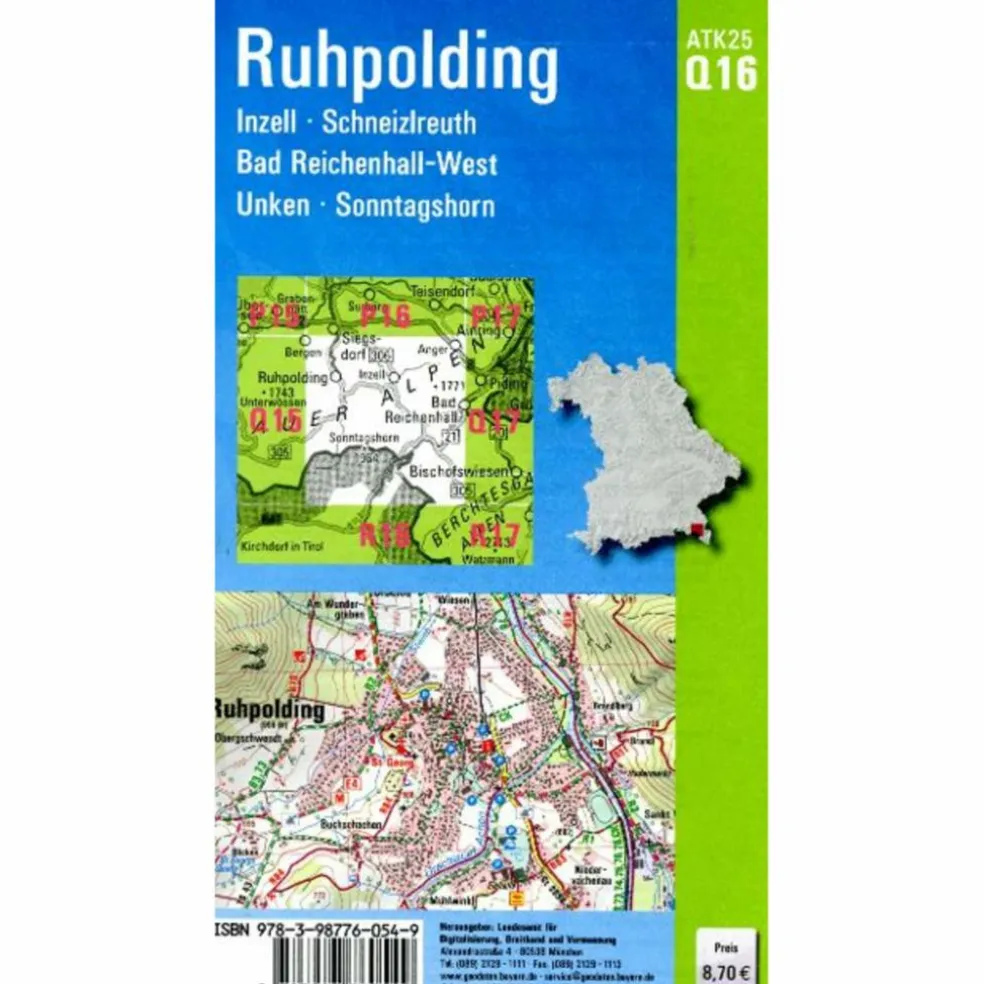 ATK25-Q16 RUHPOLDING (AMTLICHE TOPOGRAPHISCHE KARTE 1:25000) - Wanderkarte