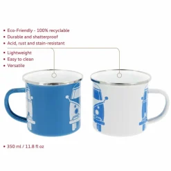 BRISA VW T1 BUS ENAMEL TASSE 2ER SET IN GESCHENKBOX - FRONT/WEISS - Becher