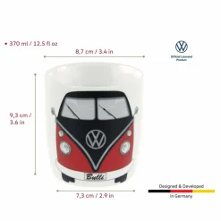 BRISA VW T1 BUS KAFFEETASSE IN GESCHENKBOX - ROT/SCHWARZ - Becher