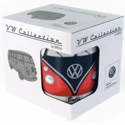 BRISA VW T1 BUS KAFFEETASSE IN GESCHENKBOX - ROT/SCHWARZ - Becher