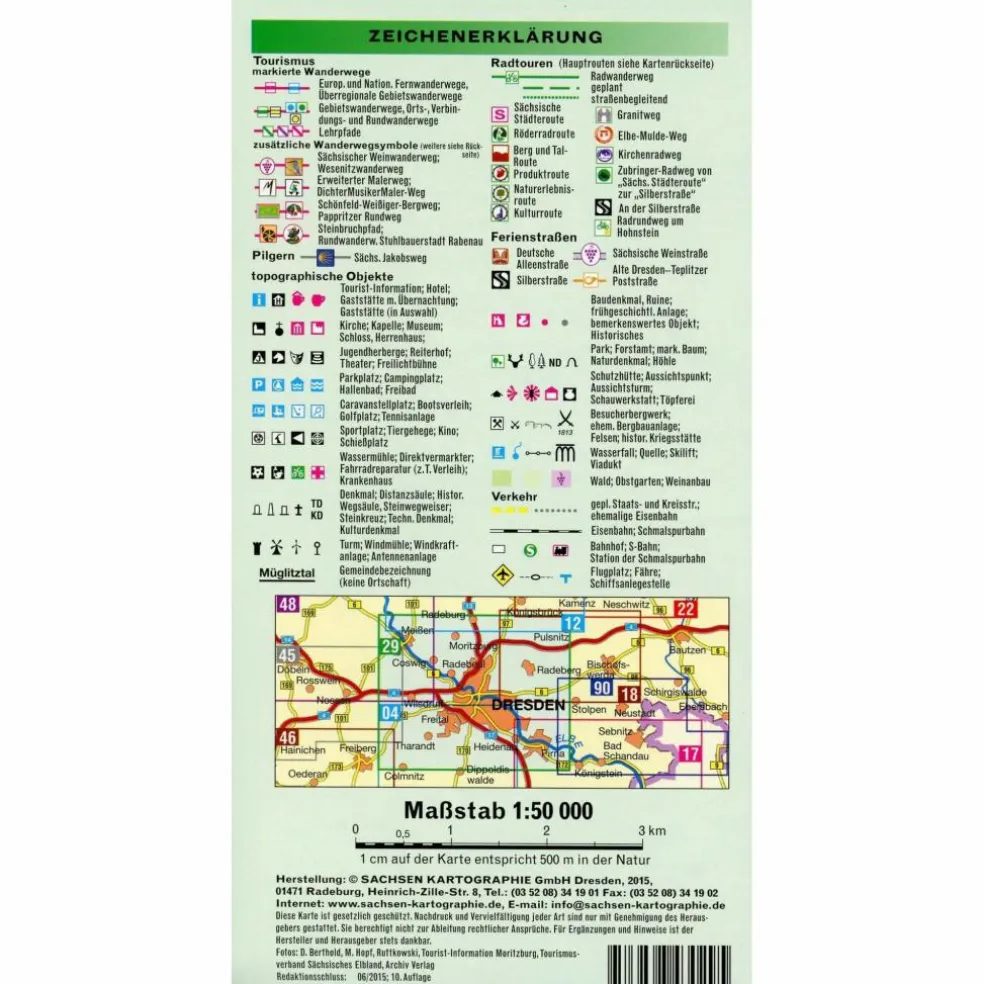 DRESDEN UND UMGEBUNG - Wanderkarte