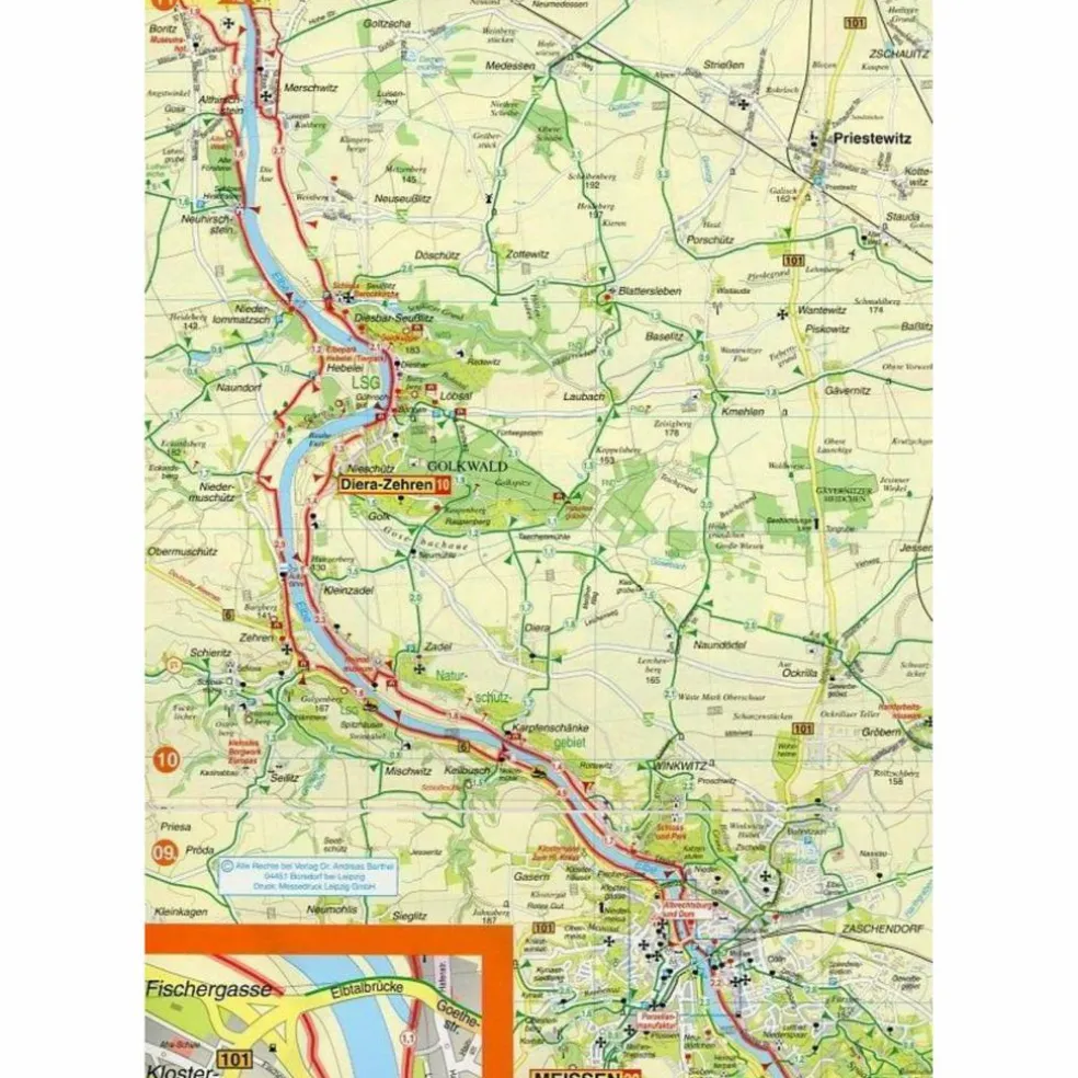 ELBE-RADWANDERWEG - Fahrradkarte