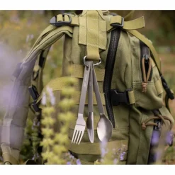 Esbit TITAN BESTECK-SET, 3 TEILIG, MIT KARABINER UND TASCHE - Campinggeschirr