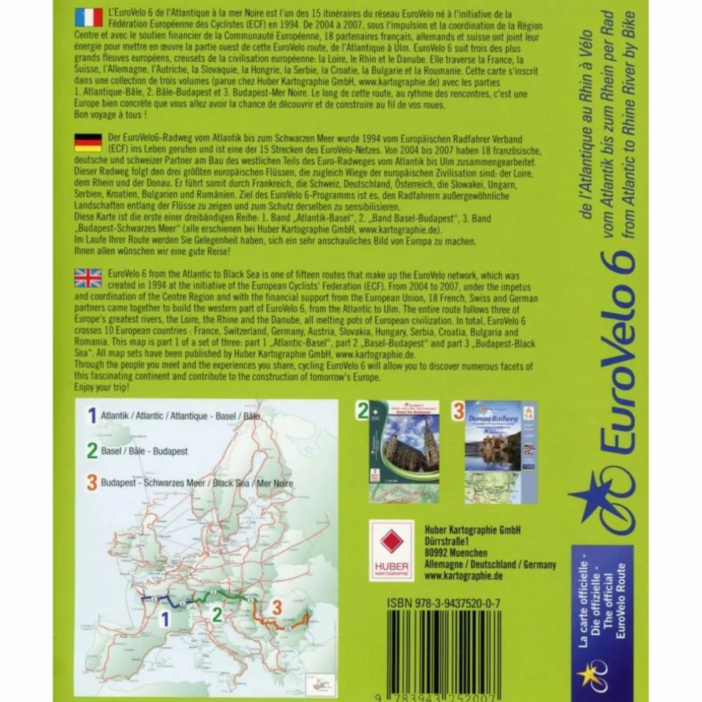 EUROVELO 6 - VOM ATLANTIK BIS ZUM RHEIN - Fahrradkarte