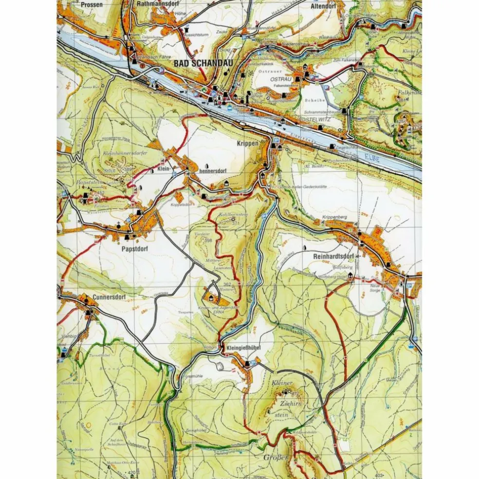 GROßE KARTE DER SÄCHSISCHEN SCHWEIZ - Wanderkarte