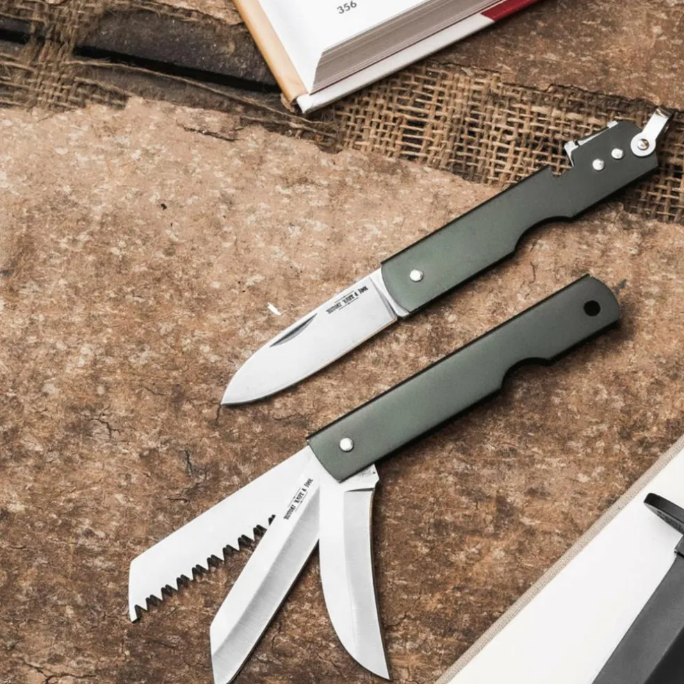 HISTORY KNIFE & TOOL JAPANESE ARMY PEN KNIFE CAN OPENER - Klappmesser