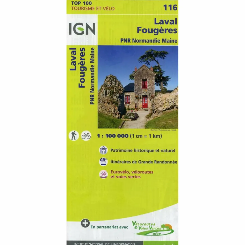 IGN 116 LAVAL FOUGÈRES 1:100 000 - Karte