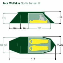Jack Wolfskin NORTH TUNNEL II - Tunnelzelt