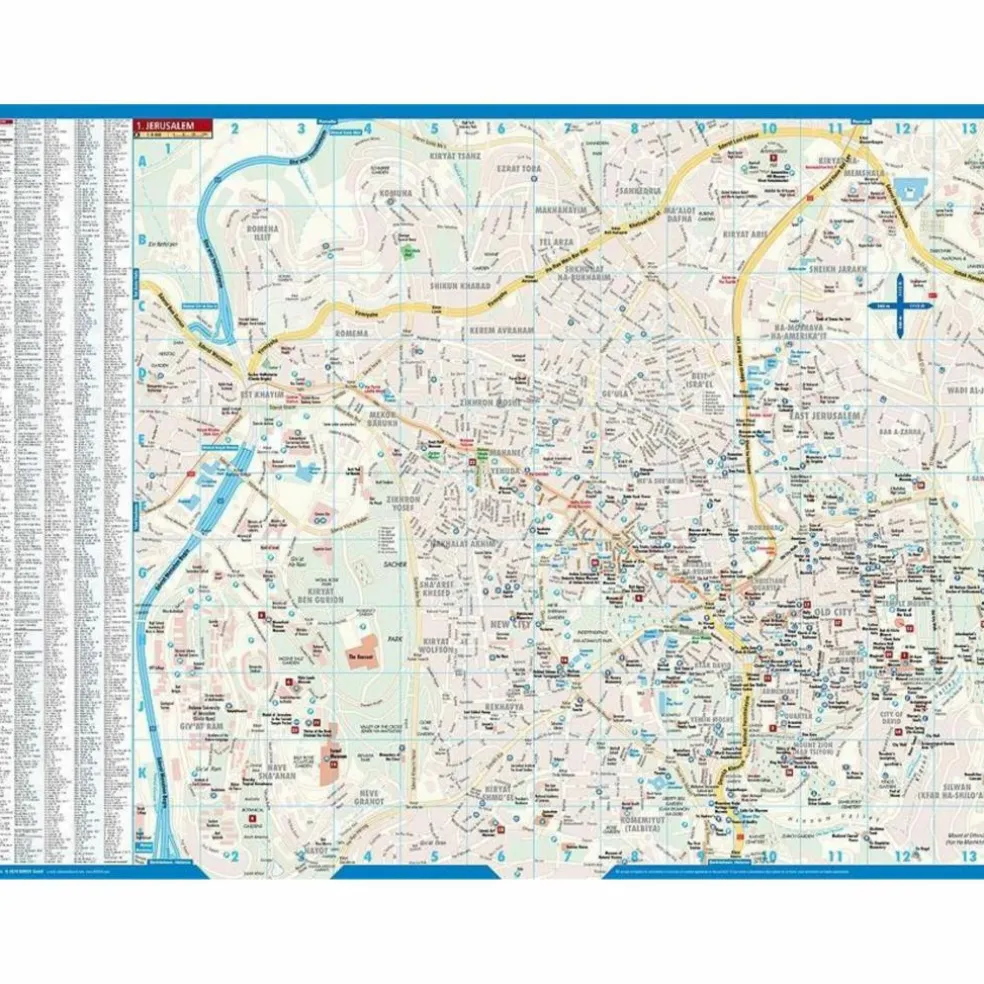 JERUSALEM 1 : 8 000 - Straßenkarte