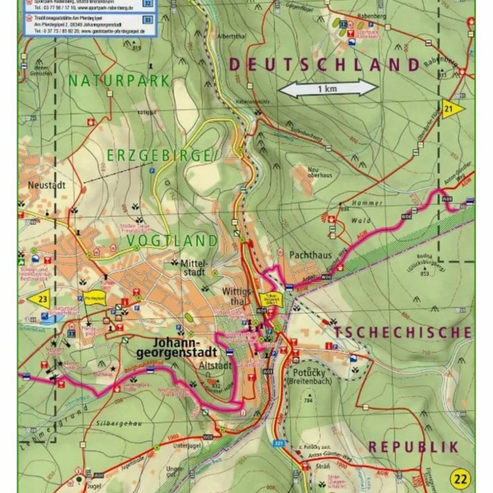 KAMMWEG ERZGEBIRGE - VOGTLAND 1 : 25 000 - Wanderkarte