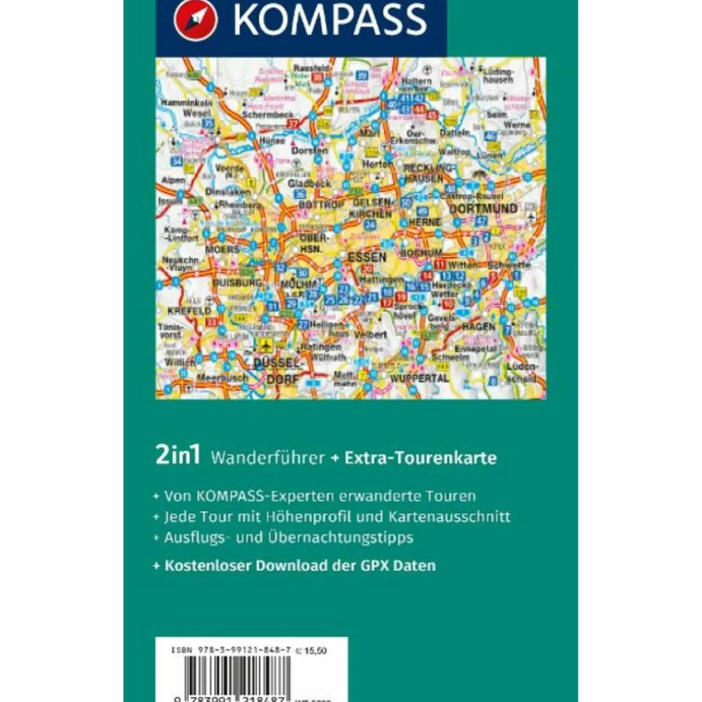 KOMPASS WANDERFÜHRER RUHRGEBIET, 50 TOUREN