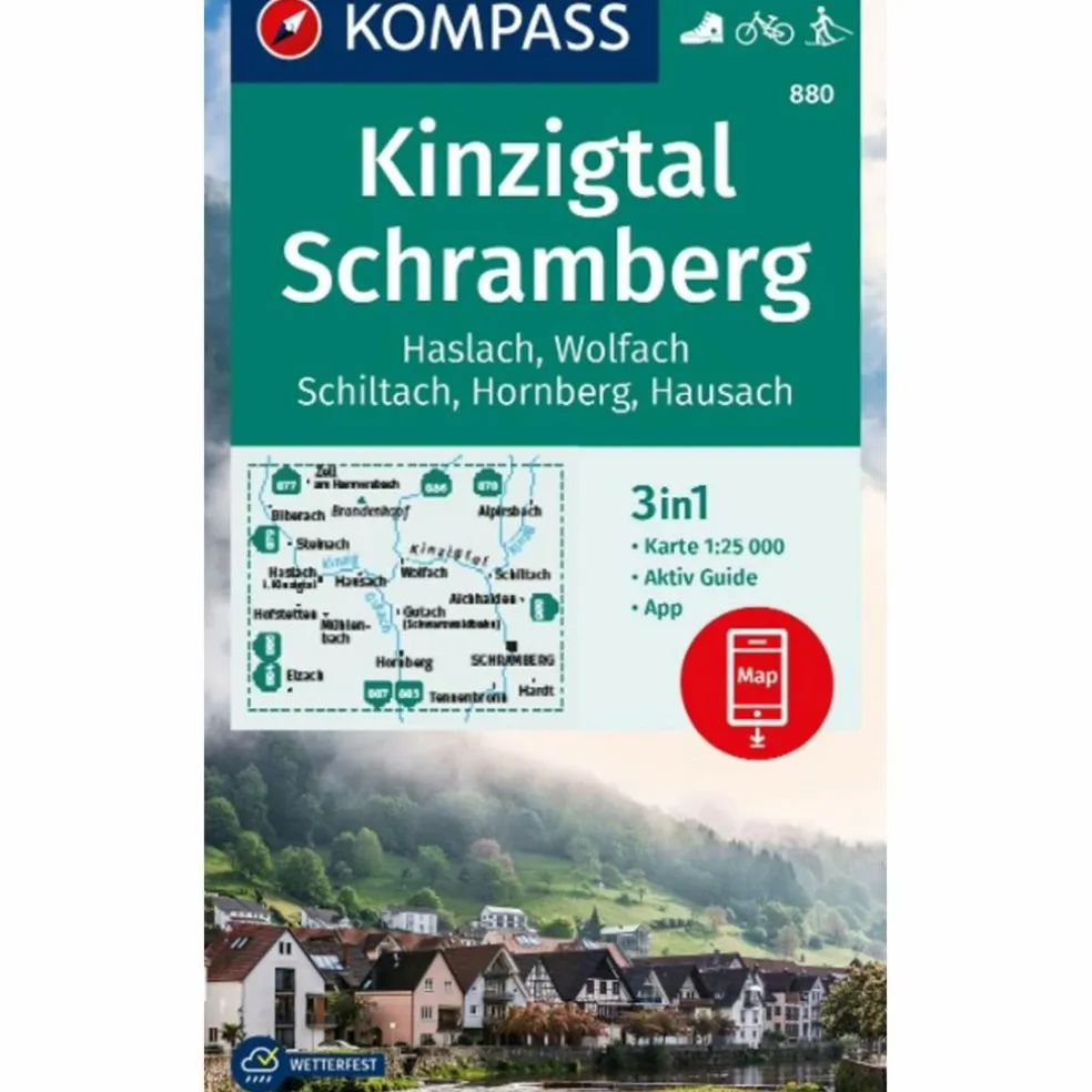 KOMPASS WANDERKARTE 880 KINZIGTAL SCHRAMBERG, 1:25.000