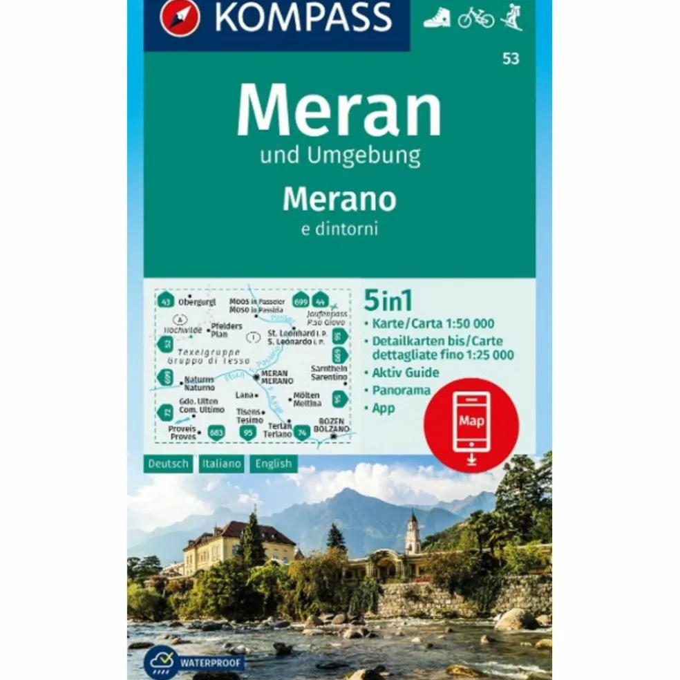KOMPASS WANDERKARTE 53 MERAN UND UMGEBUNG
