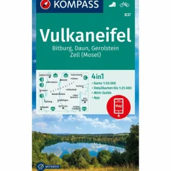 KOMPASS WANDERKARTE 837 VULKANEIFEL, BITBURG, DAUN