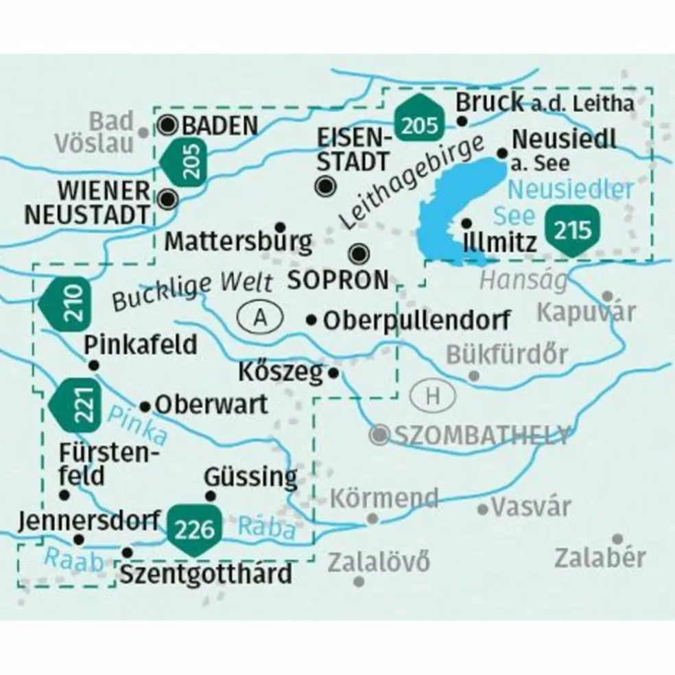 KOMPASS WANDERKARTEN-SET 227 BURGENLAND (2 KARTEN) 1:50.000
