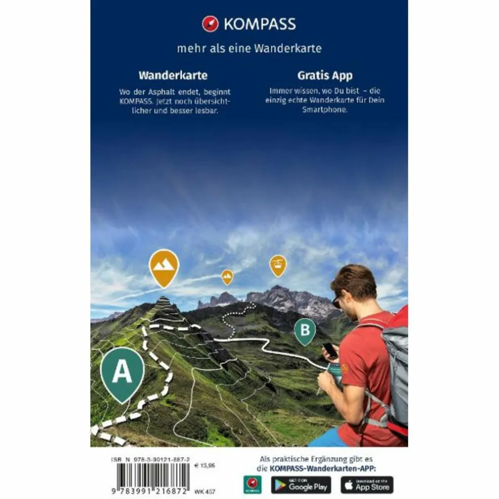 KOMPASS WANDERKARTEN-SET 457 ERFURT, WEIMAR, JENA, GERA