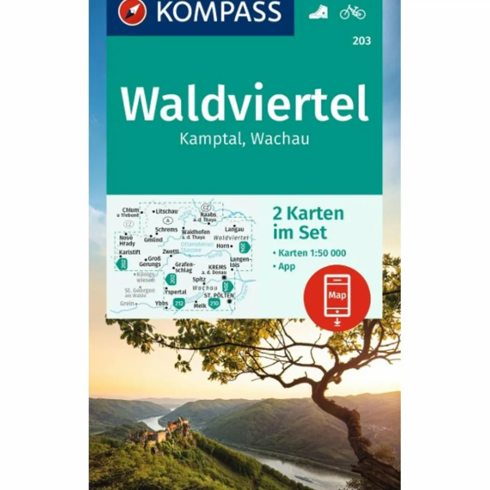 KOMPASS WANDERKARTEN-SET 203 WALDVIERTEL, KAMPTAL, WACHAU