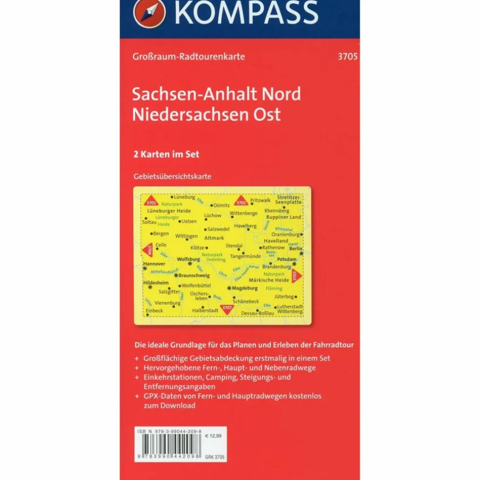 KORA 3705 SACHSEN-ANHALT NORD - Fahrradkarte