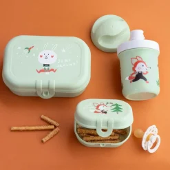 KOZIOL LUNCH BOX SET + WATER BOTTLE 200ML HOP ON TO GO SET OF 3 - Essensbox