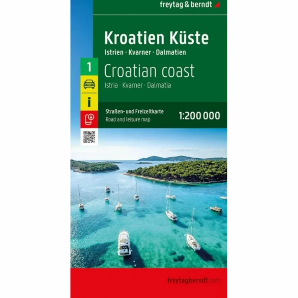 KROATIEN KÜSTE, STRAßEN- UND FREIZEITKARTE 1:200.000 - Straßenkarte