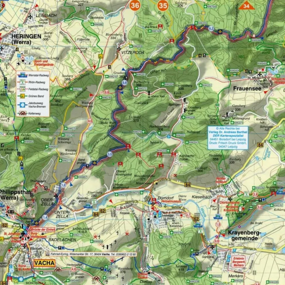ÖKUMENISCHER PILGERWEG GÖRLITZ-VACHA - Wanderkarte