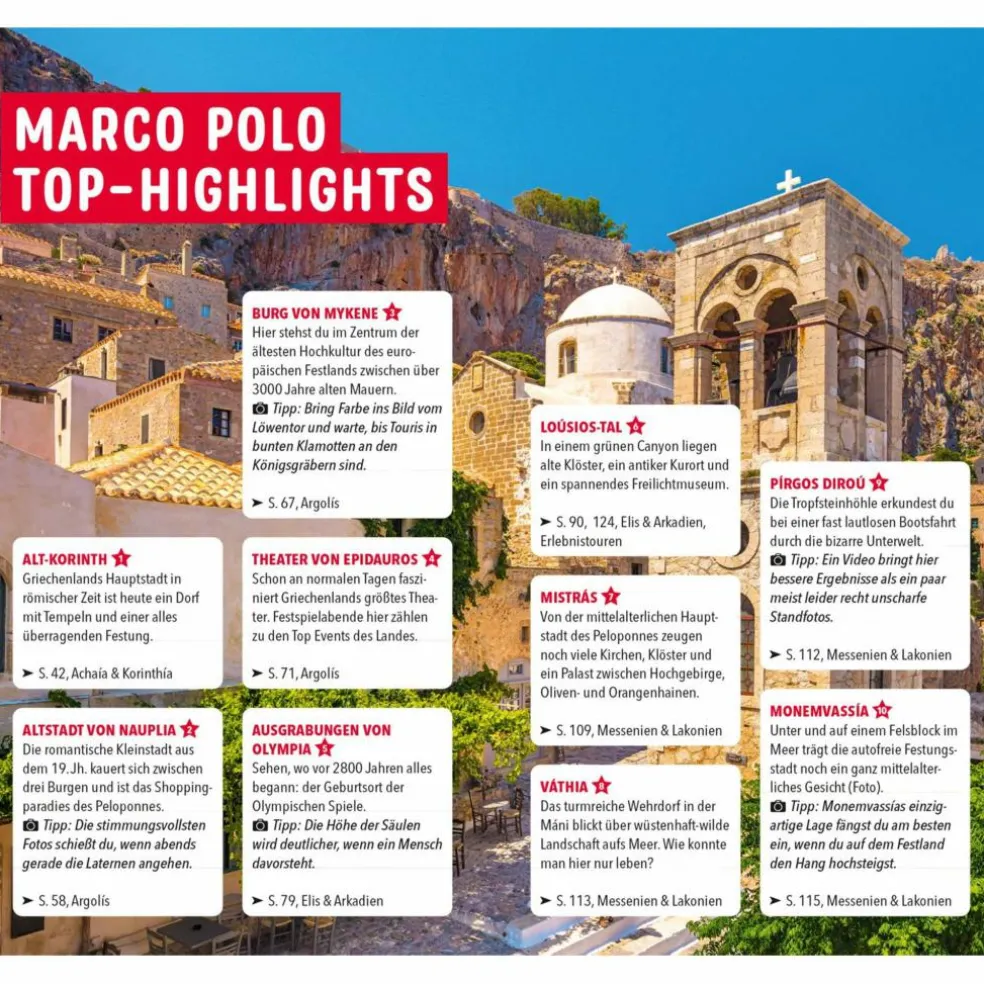 MARCO POLO REISEFÜHRER PELOPONNES