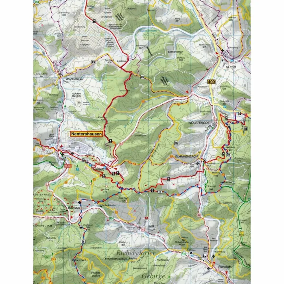 MITTLERES WERRATAL, GERSTUNGEN, BERKA, HERINGEN - Wanderkarte