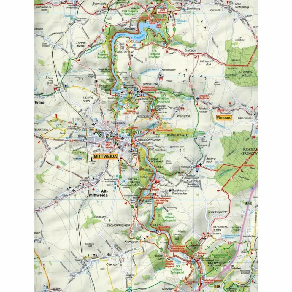 MITTWEIDA UND UMGEBUNG 1 : 50 000 - Wanderkarte