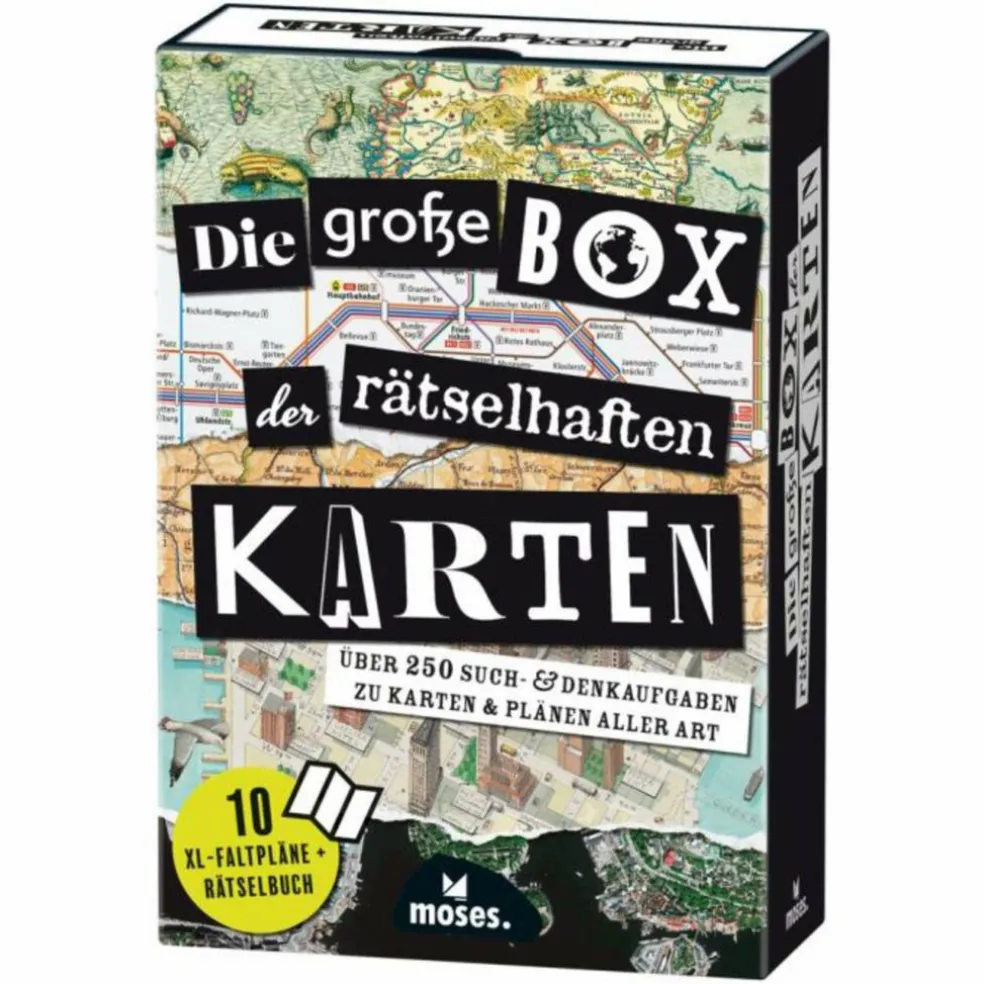 Moses Verlag DIE GROßE BOX DER RÄTSELHAFTEN KARTEN - Reisespiel