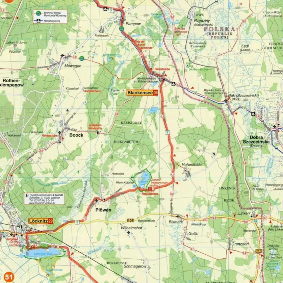 ODER-NEIßE-RADWEG ZICK-ZACK-FALTUNG - Wanderkarte