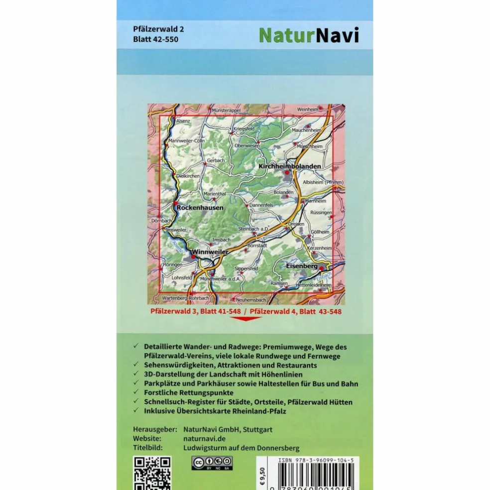 PFÄLZERWALD 2. BLATT 42-550, 1 : 25 000 - Wanderkarte