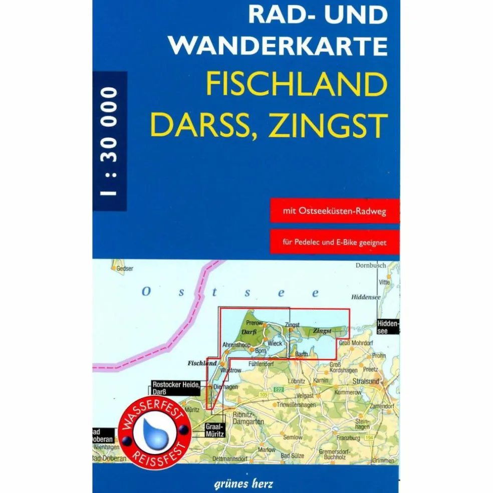 RAD- UND WANDERKARTE FISCHLAND, DARß, ZINGST - Fahrradkarte