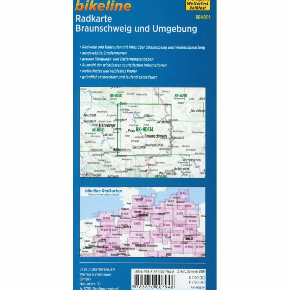 RADKARTE BRAUNSCHWEIG UND UMGEBUNG 1 : 75.000 - Fahrradkarte