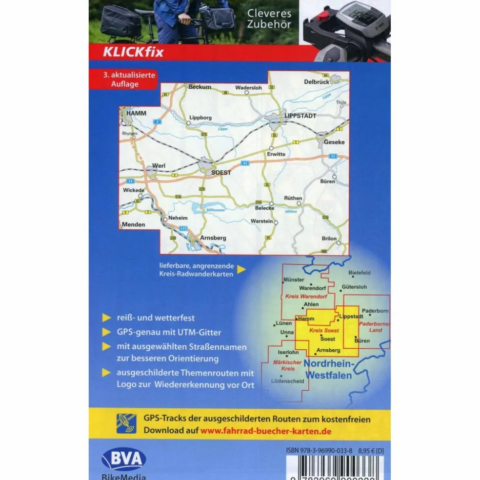 RADWANDERKARTE BVA DIE SCHÖNSTEN RADTOUREN IM KREIS SOEST - Fahrradkarte