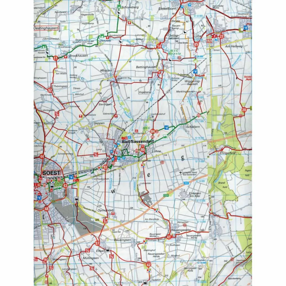RADWANDERKARTE BVA DIE SCHÖNSTEN RADTOUREN IM KREIS SOEST - Fahrradkarte