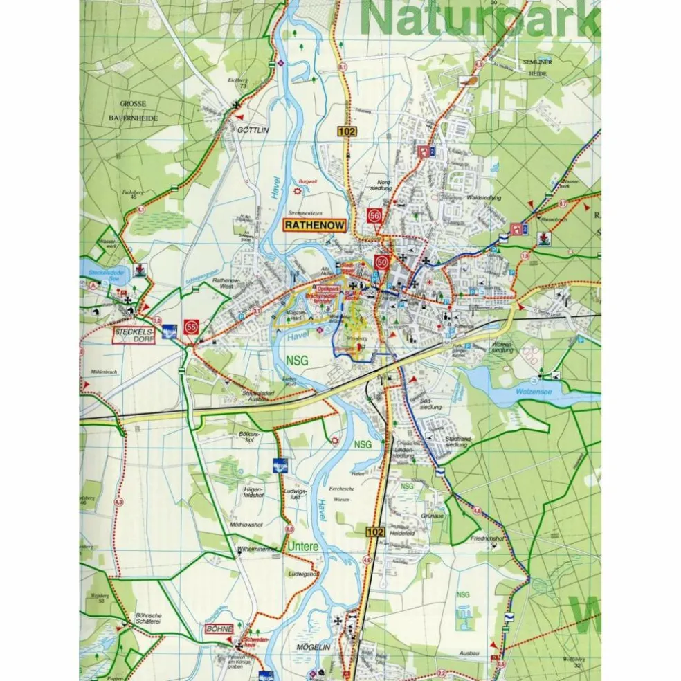 RATHENOW, PREMNITZ UND UMGEBUNG 1 : 35 000 - Wanderkarte