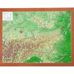 RELIEF ÖSTERREICH 1:1,6 MIO MIT HOLZRAHMEN - Karte