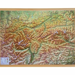 RELIEF TIROL 1:325.000 MIT NATURHOLZRAHMEN - Karte