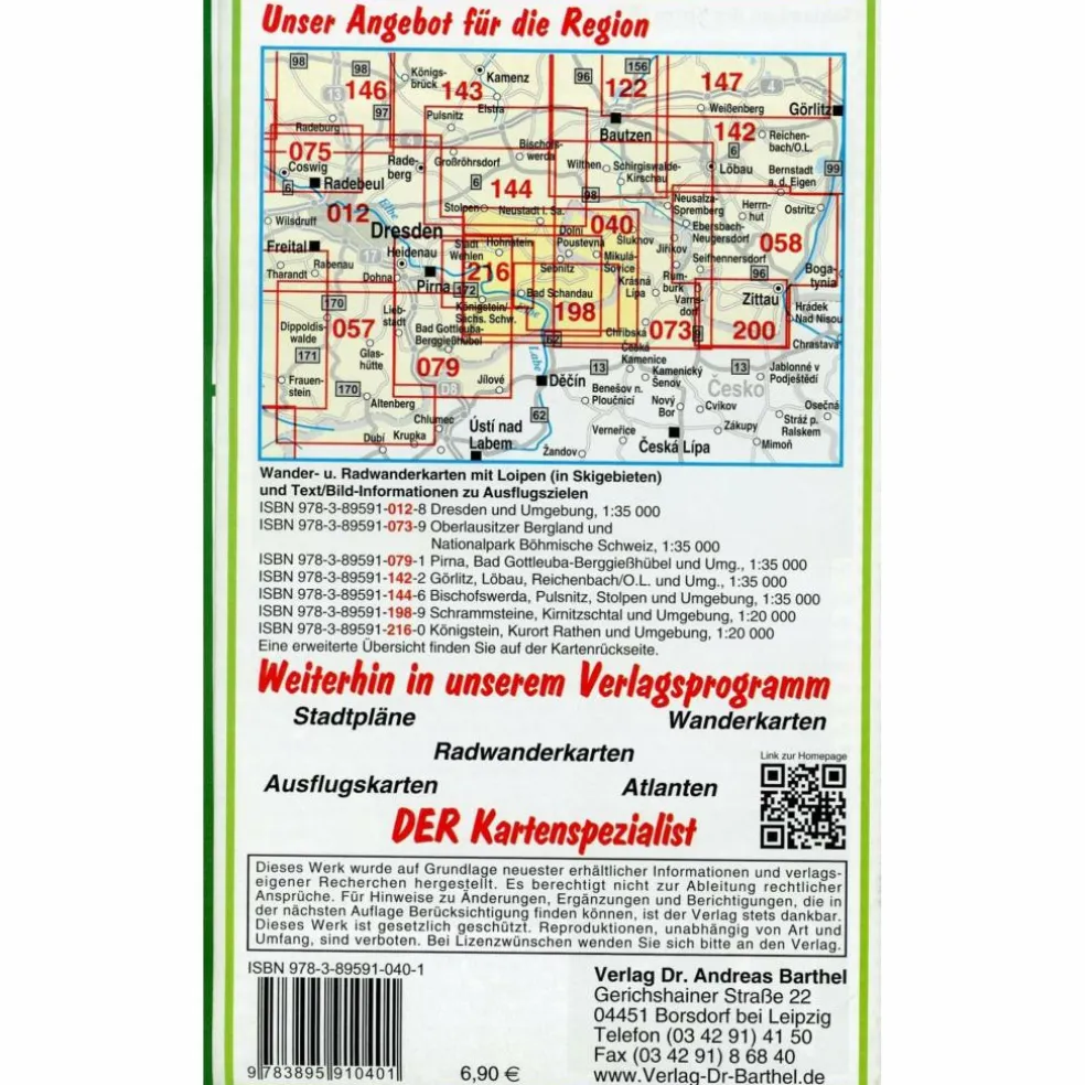 SÄCHSISCH-BÖHMISCHE SCHWEIZ 1 : 30 000. - Wanderkarte