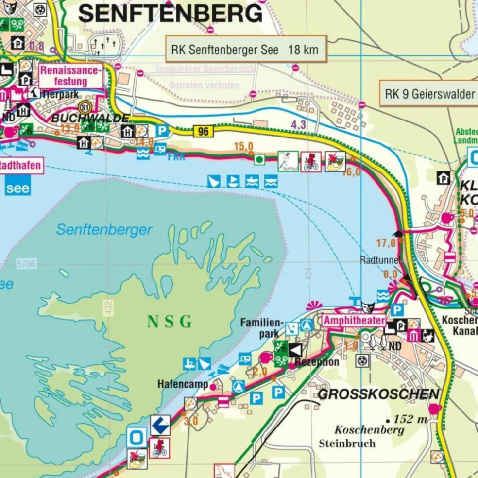 SENFTENBERGER SEE UND UMGEBUNG - Wanderkarte