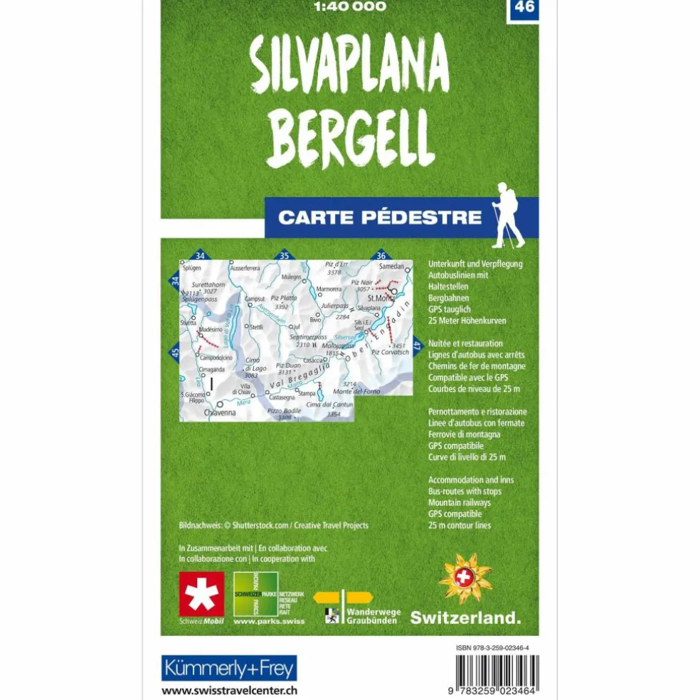 SILVAPLANA - BERGELL 46 WANDERKARTE 1:40 000 MATT LAMINIERT