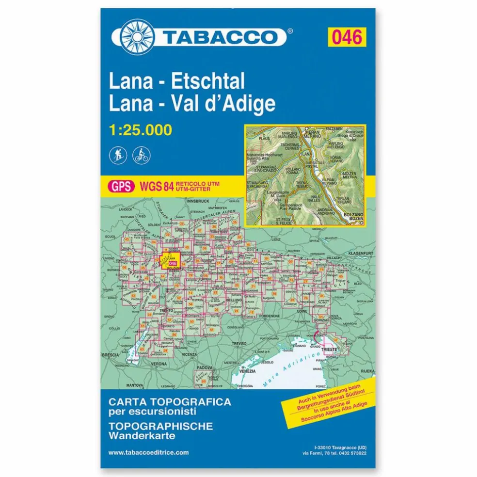 TABACCO 046 LANA ETSCHTAL - Wanderkarte