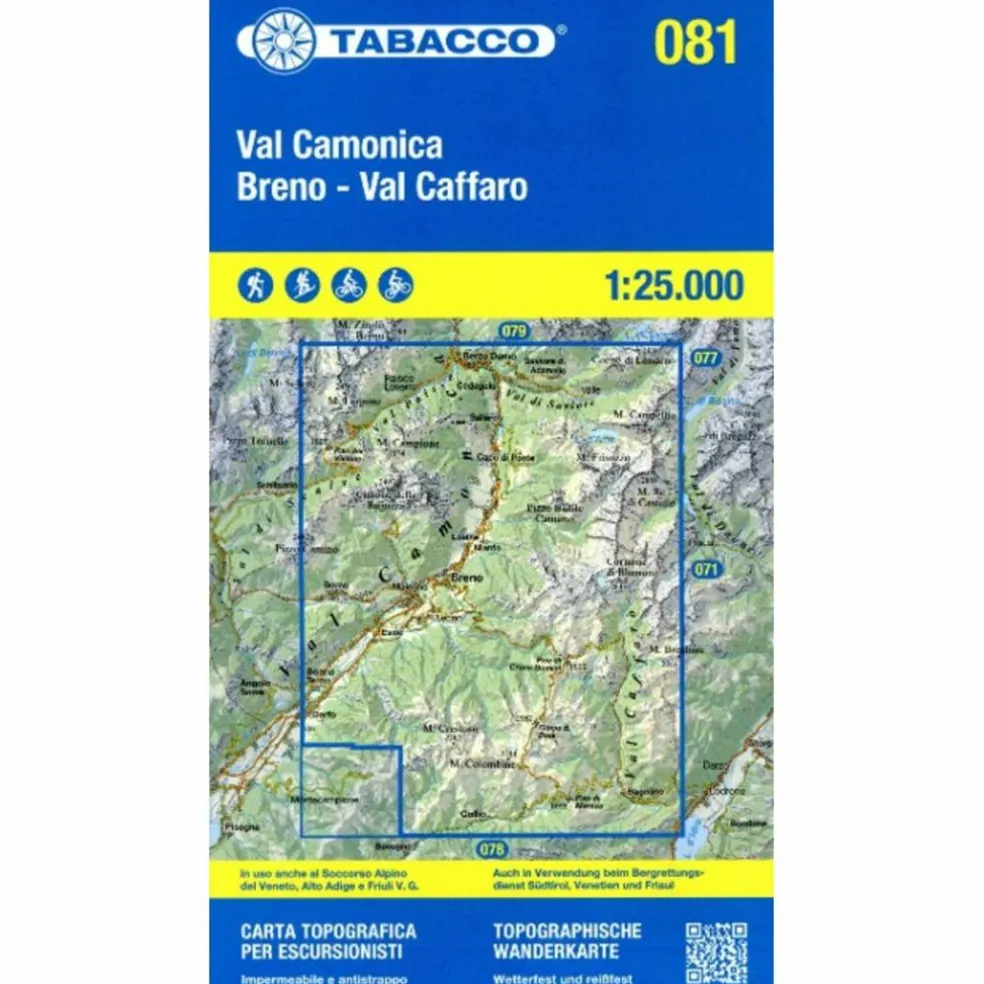 TABACCO WANDERN 1 : 25 000 VAL CAMONICA BRENO - VAL CAFFARO - Wanderkarte