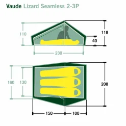 Vaude LIZARD SEAMLESS 2-3P - Tunnelzelt