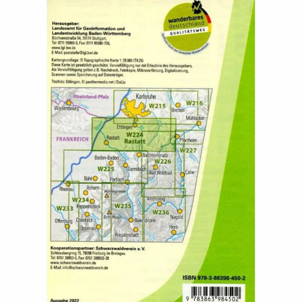 W224 WANDERKARTE 1:25 000 RASTATT