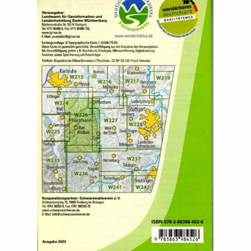 WANDERKARTE 1:25000 PFORZHEIM