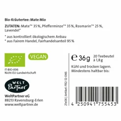 WELTPARTNER MATE MIO KRÄUTERTEE BIO TEEBEUTEL